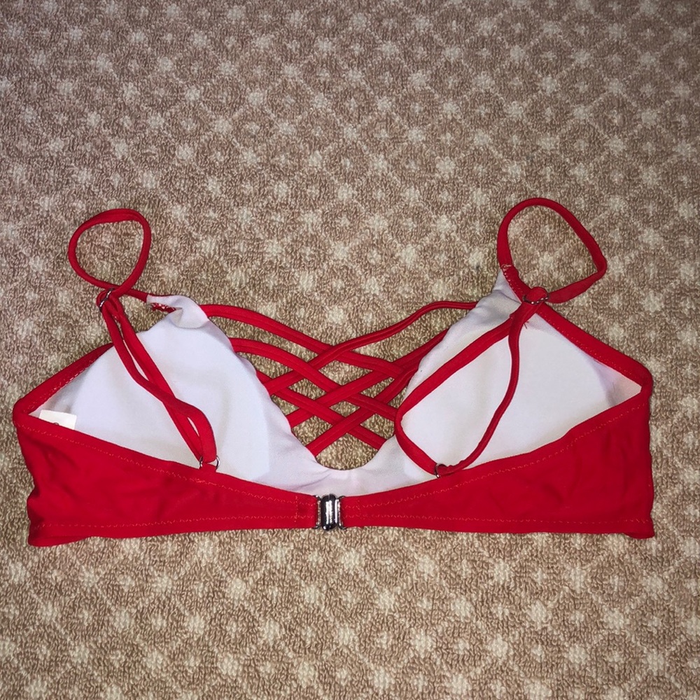 Red Bathing Suit Top - Picture 2 of 2